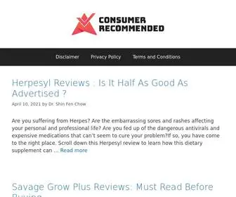 Consumerrecommended.com(Consumer Recommended) Screenshot