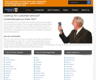 Contacthelp.com(Directory of phone numbers for customer service and customer support) Screenshot