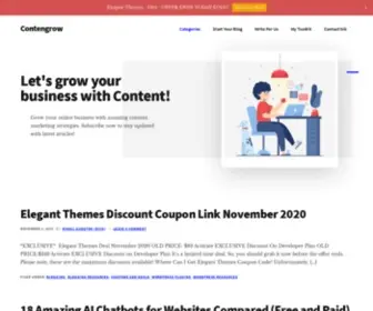 Contengrow.com(Contengrow help you build a brand with Content. Content) Screenshot