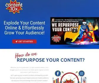 Content10X.com(Content Repurposing Service) Screenshot