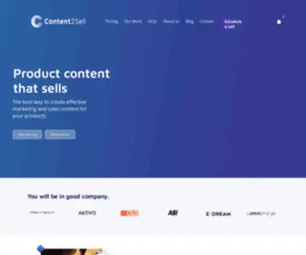 Content2Sell.com(Product content that Sells) Screenshot