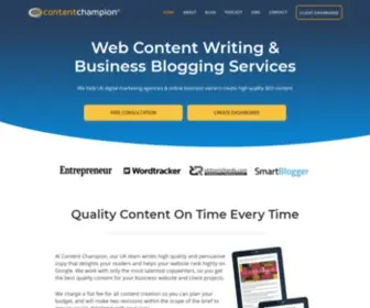 Contentchampion.com(UK Content Writers) Screenshot