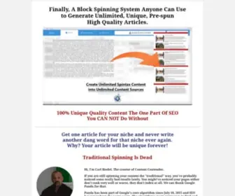 Contentcontender.com(Block Spinning and Article Versioning Software) Screenshot