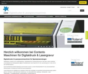 Contento-Maschinen.com(Flachbettdrucker für Spezialanwendungen) Screenshot