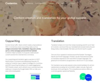 Contentor.com(Contentor erbjuder prisvärt innehåll för svenska och globala e) Screenshot