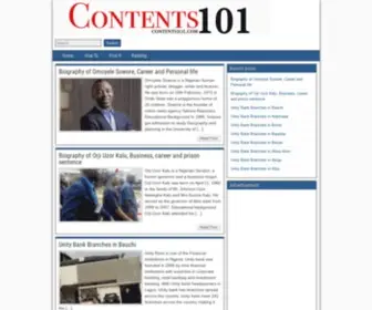 Contents101.com(Interesting facts) Screenshot