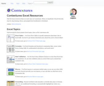 Contextures.com(Contextures Excel Resources to Help You Succeed) Screenshot