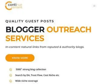 Continuecontent.com(Affordable Blog Outreach Services) Screenshot