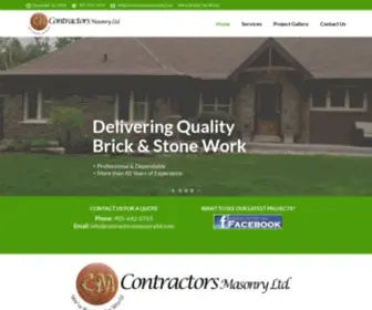 Contractorsmasonryltd.com(We're Brickin' the World) Screenshot