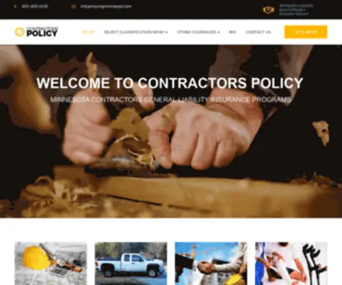 Contractorspolicy.com(Minnesota Contractors Insurance) Screenshot