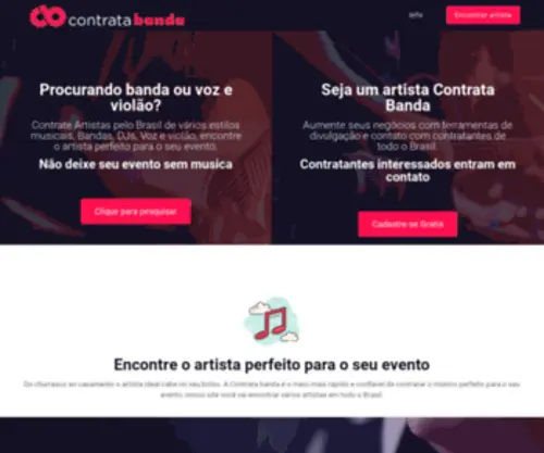 Contratabanda.com.br(Contrate artistas pelo Brasil) Screenshot