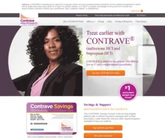 Contravehcp.com(Read information for HCPs on weight loss with FDA) Screenshot
