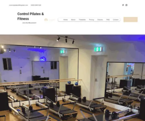 Controlpilates.com.au(Control Pilates & Fitness) Screenshot