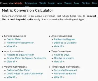 Conversion-Metric.org(Metric Conversion Calculator) Screenshot