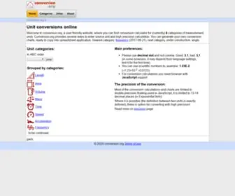 Conversion.org(Convert units online) Screenshot