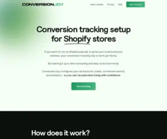 Conversionjoy.com(Conversion Tracking for Shopify Made Easy) Screenshot