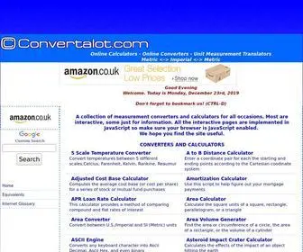 Convertalot.com(FREE Online Measurements Converters and Calculators) Screenshot