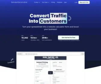 Convertcalculator.com(Create powerful calculator forms for your website) Screenshot