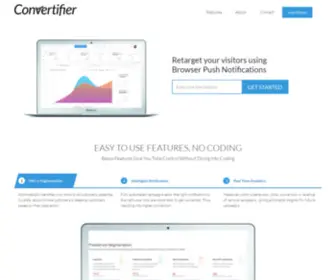 Convertifier.com(Dynamically Retarget Your Users Using Browser Push Notifications) Screenshot