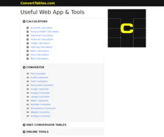 Converttables.com(Useful Web App & Tools) Screenshot