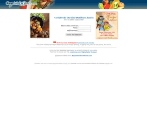 Cook-Books.com(Cookbooks On/Line Database Access) Screenshot