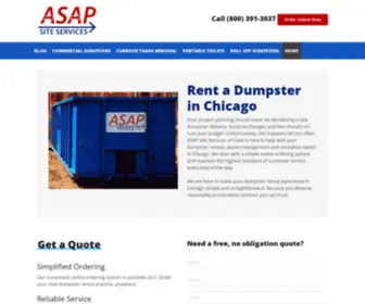 Cookdumpsterrentalprices.com(ASAP Site Services of Cook) Screenshot