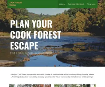 Cookforestcabins.com(Cook Forest Cabin Rentals) Screenshot