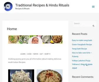 Cookinggranny.com(Traditional Recipes & Hindu Rituals) Screenshot