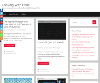 Cookingwithlinux.com(Tasty Linux and Open Source Software Served Up With Exquisite Wines) Screenshot