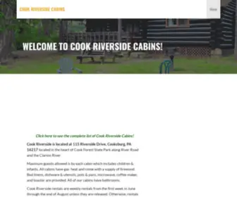 Cookriverside.com(Cook Riverside Cabins in the Heart of Cook Forest) Screenshot