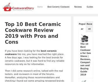 Cookwarediary.com(10 Best Ceramic Cookware Set 2019 for Easy Cooking) Screenshot