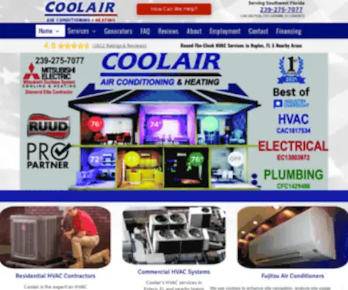 Coolair-INC.com(HVAC Services Bonita Springs) Screenshot