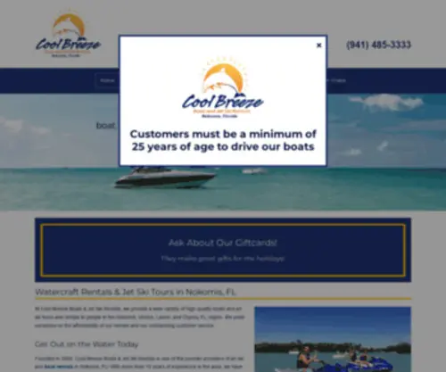 Coolbreezeboatrentals.com(Cool Breeze Boats & Jet Ski Rentals) Screenshot