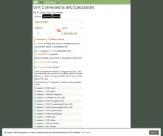 Coolconversion.com(Metric conversion) Screenshot