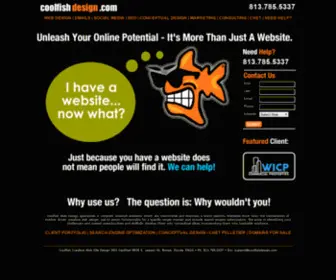 Coolfishdesign.com(Tampa Creative Web Design Coolfish DesignSEO Certified Optimization Bob The Fish Florida) Screenshot