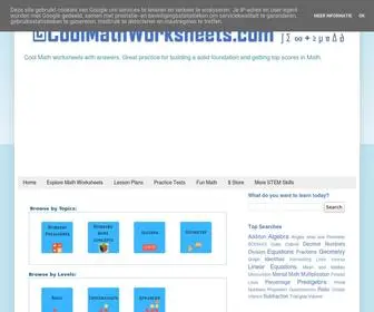 Coolmathworksheets.com(Free Cool Math Worksheets and Printables) Screenshot