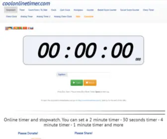 Coolonlinetimer.com(Online timer stopwatch 2 minute timer 30 seconds timer) Screenshot