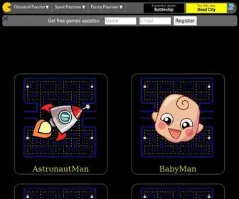 Coolpacman.com(Play your favorite pacman game with your choice of pacman theme) Screenshot