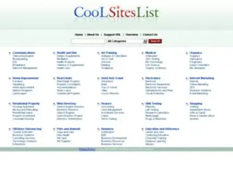 Coolsiteslist.com(Online Search Directory of Useful Sites) Screenshot