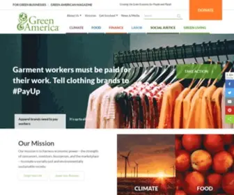 Coopamerica.org(Green America's mission) Screenshot