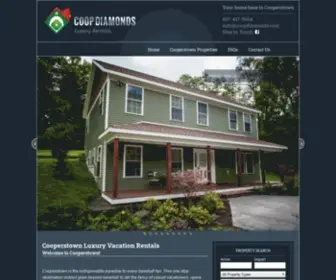 Coopdiamonds.com(Cooperstown Luxury Vacation Rentals) Screenshot