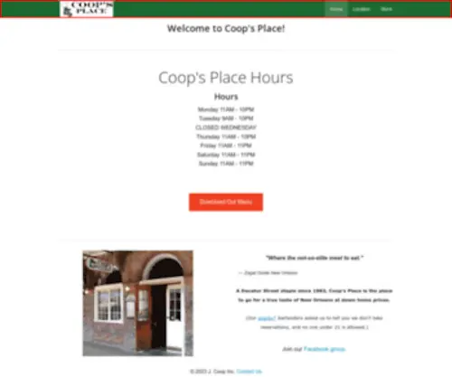 Coopsplace.net(Coop's Place) Screenshot