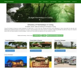 Coorghomestays.net(List of Coorg Homestays) Screenshot