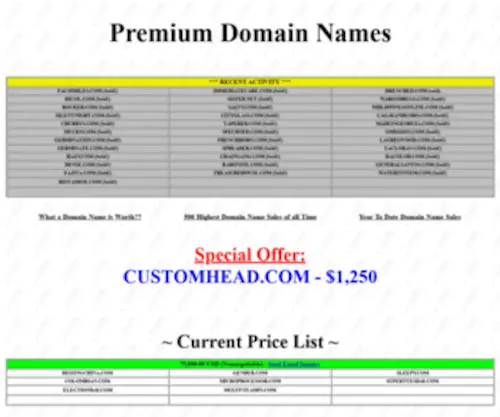 Coosbay.com(ZeroFat Domain Name Classifieds) Screenshot
