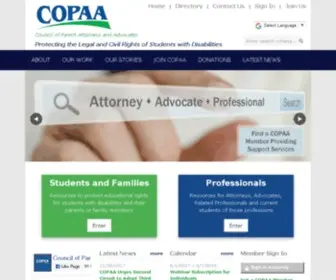 Copaa.org(Council of Parent Attorneys and Advocates) Screenshot