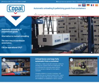 Copalhandlingsystems.com(Gerobotiseerd systeem voor het lossen & palletiseren van dozen of jute zakken uit containers) Screenshot