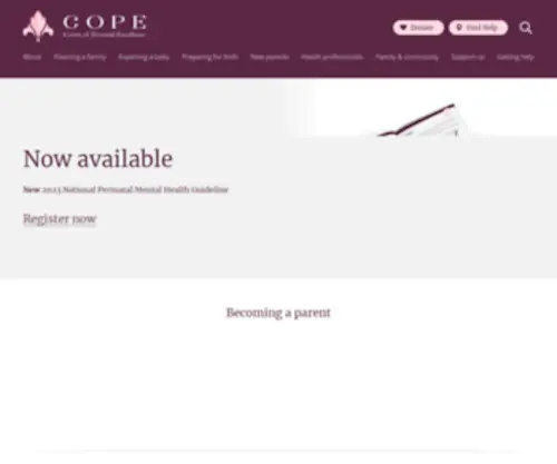 Cope.org.au(COPE: Centre of Perinatal Excellence) Screenshot