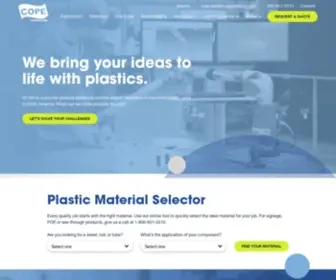 Copeplastics.com(Cope Plastics has the U.S.'S largest set of fabrication capabilities and) Screenshot