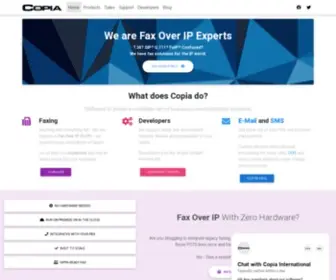 Copia.com(Experts in large scale fax over IP systems. Easy to integrate into custom platforms) Screenshot