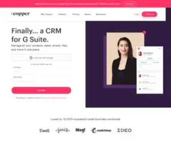 Copper.com(CRM Software Solutions Company) Screenshot